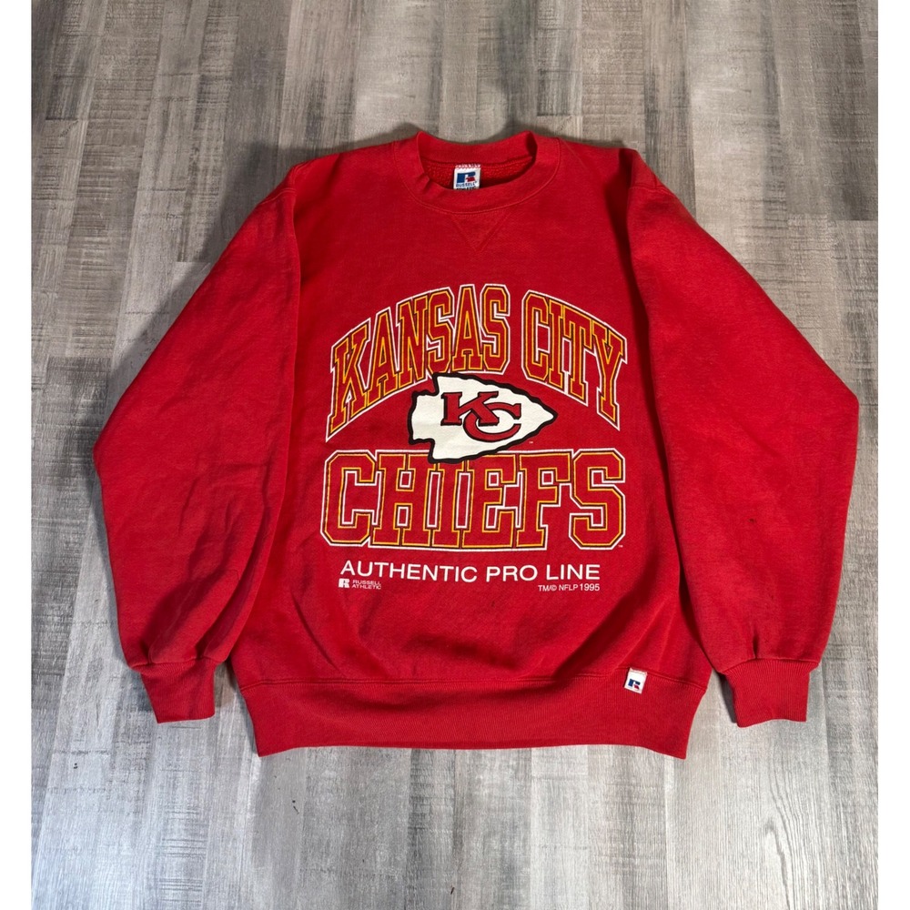 Vintage 1995 Russell Pro Line Kansas City Chiefs Sweatshirt Red Mens Medium USA